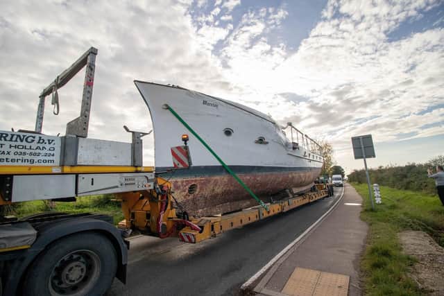 Dunkirk Little Ship arriving at Portsmouth to go to Hayling Island, Portsmouth on Thursday 27th October 2022
Pictured: Dunkirk Little Ship going into Hayling Island
Picture: Habibur Rahman
