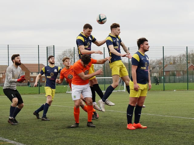 Pelham Arms (blue/yellow) v Fort Cumberland. Picture by Kevin Shipp