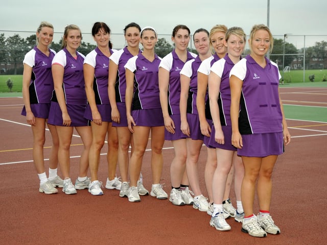 The 2008 Meon Netball Club team proudly wearing their new playing kit.