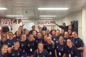 Hampshire women's squad pictured together in their Twickenham changing room