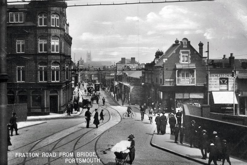 Fratton Road looking north from Fratton Bridge possibly around the turn of the last century.