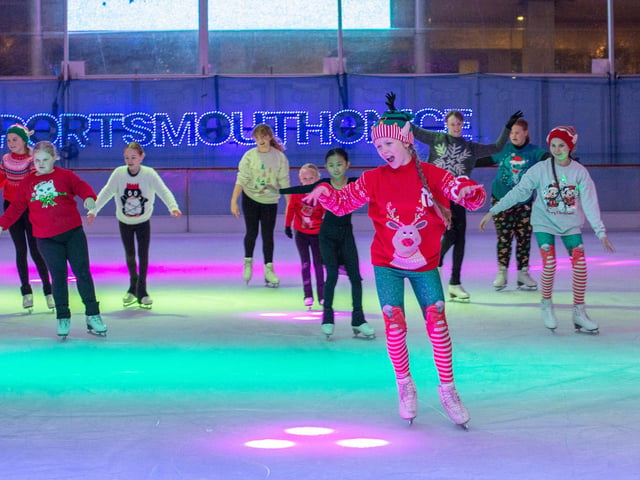 Children dancing on the ice on launch night