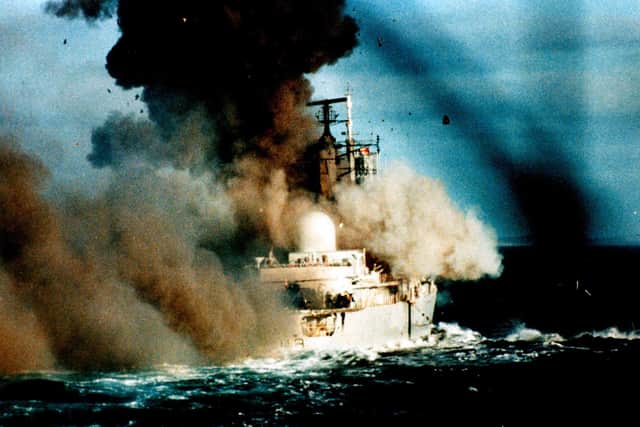 HMS Coventry was struck and sunk during the conflict to reclaim the Falkland Islands in 1982.