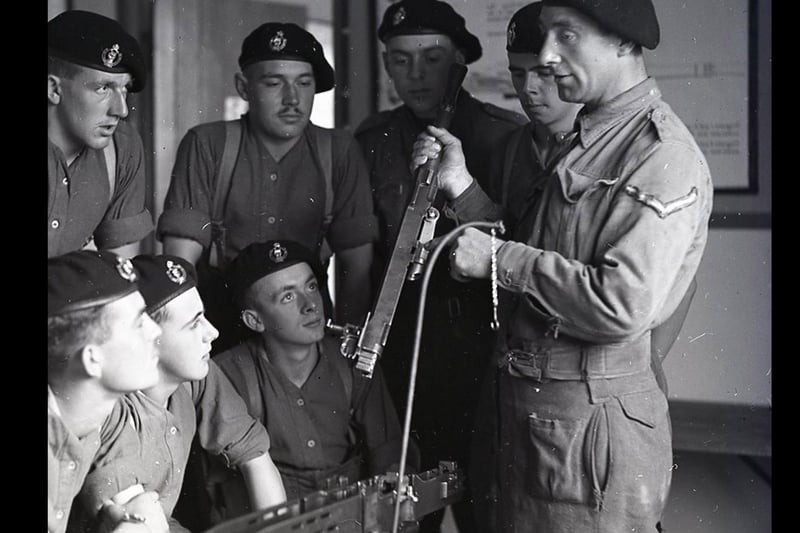 Cadets with the 58 Training Tank regiment learning the mechanics of machinery, August 18 1942