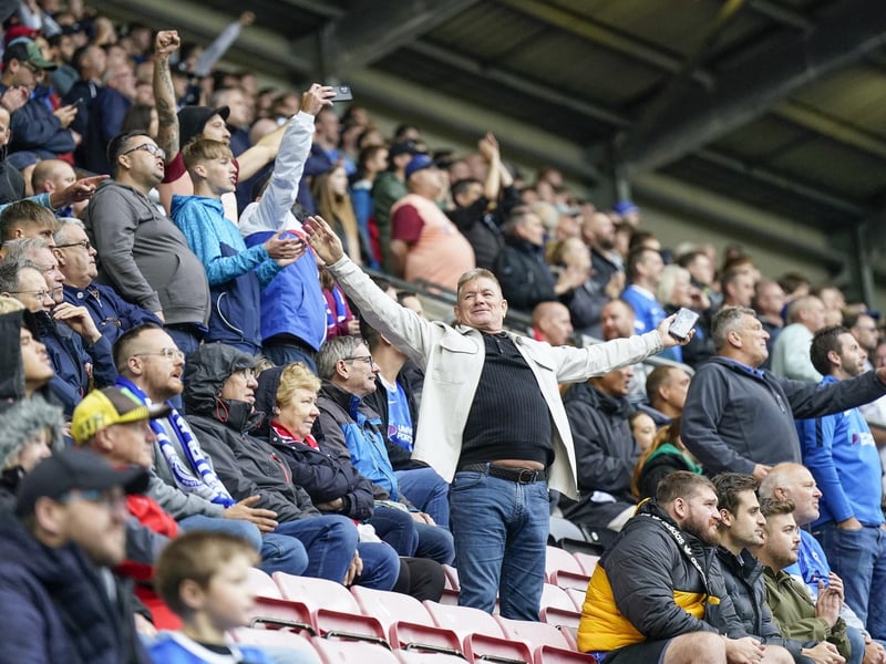 Some of the 1,601 Blues supporters who made the trip to Wigan