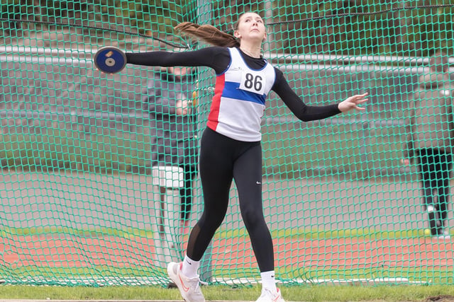 Discus thrower Matilda Hutton. Picture by Paul Smith