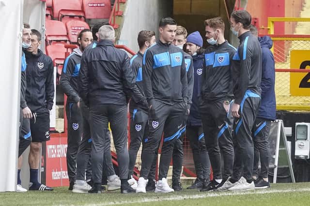 The Pompey players will be back at The Valley on Tuesday. Picture: Jason Brown