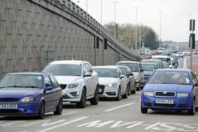 Traffic on the Rudmore Roundabout. Picture: Ian Hargreaves (150032-6)