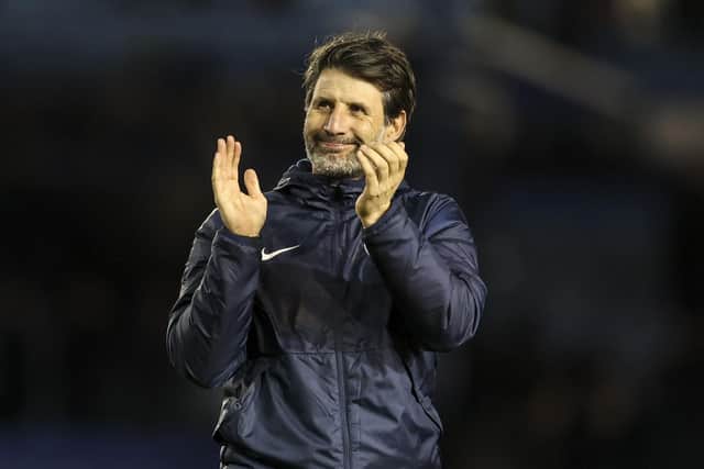It was finally back to winning ways for Pompey head coach Danny Cowley, despite failing to overturn Joe Morrell's three-game ban. Picture: Robin Jones