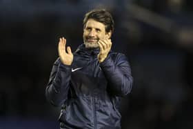 It was finally back to winning ways for Pompey head coach Danny Cowley, despite failing to overturn Joe Morrell's three-game ban. Picture: Robin Jones