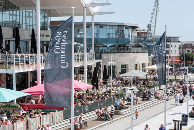 Gunwharf Quays, which houses the Ted Baker outlet store in Portsmouth