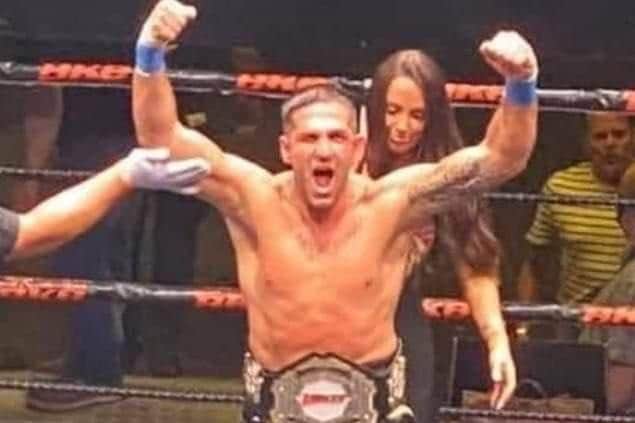 Mickey Parker is jubilant after winning the BKB British cruiserweight crown in August