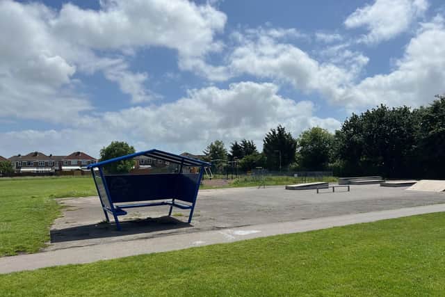 The skate park in Elson Recreation Ground.