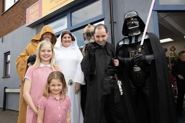 Star Wars day was celebrated in full force on Thursday afternoon at Vanguard Comics with characters from the movies posing for photos with fans.

Pictured - Lexi, 9 and imogen Richardson, 4

Photos by Alex Shute