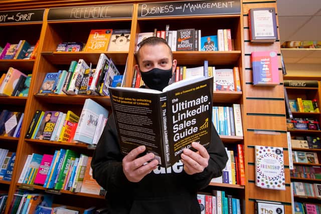 Daniel Disney has written a new book, Ultimate Linkedin Sales,  and Waterstones has agreed to stock it

Pictured: Daniel Disney with his new book at Waterstones, Portsmouth on 27 April 2021

Picture: Habibur Rahman