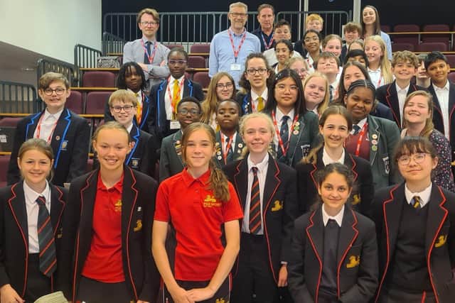 Year 7 pupils from across the city working together
