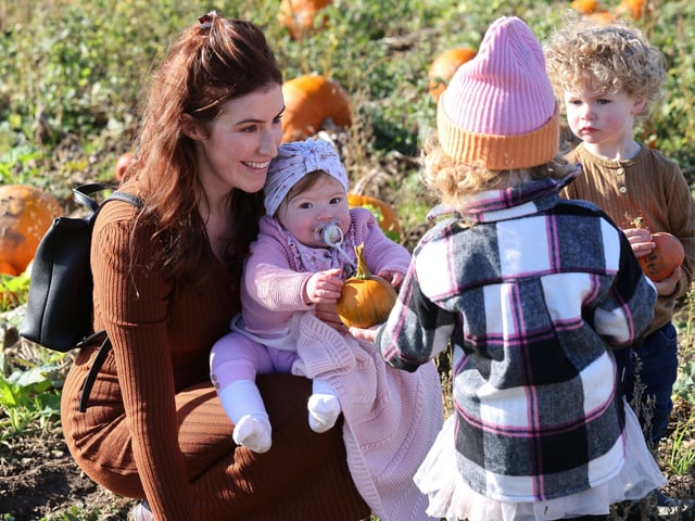 Pictured is Tracey Bull with Sienna, 10 months, and some other children
Picture: Sam Stephenson.