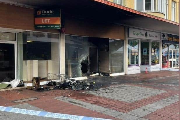 Palmerston Road suspected shop arson. Pic: Love Southsea/Facebook