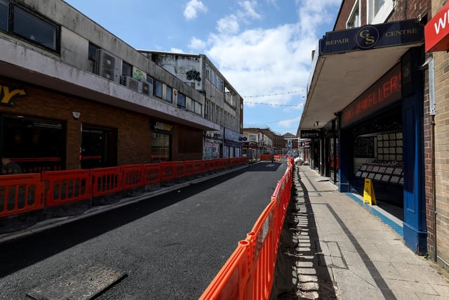 Construction site in Charlotte Street, Portsmouth, where a bus gate is being builtPicture: Chris Moorhouse