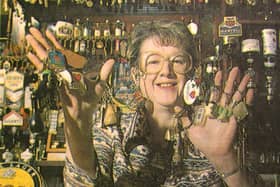Karen Wiggins with the keyrings.