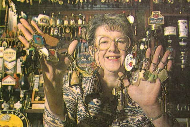 Karen Wiggins with the keyrings.