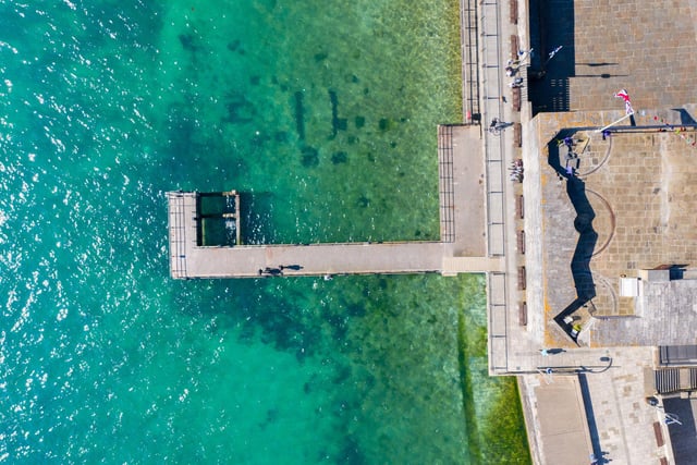 The water at the Hot Walls looks so inviting here. Taken by Michael Woods from local, family-run business Solent Sky Services. They're PFCO and fully insured commercial drone pilots.