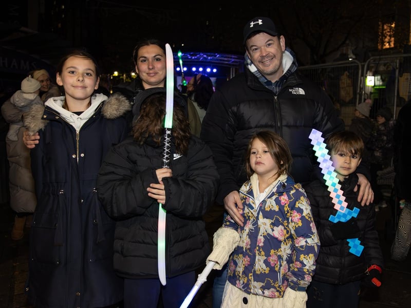 Hundreds of residents descended on Commercial Road to watch local dance troops and celebrities come together to turn on the Christmas lights.
Pictured - Dale Family from Southsea
Photos by Alex Shute