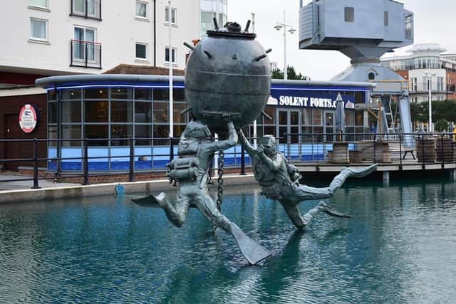The new Vernon memorial honouring that has been installed at Gunwharf Quays.
