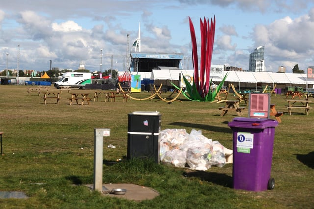 Scene in Portsmouth at the Victorious site clean up starts after the festival.

Monday 28th August 2023.

Picture: Sam Stephenson.