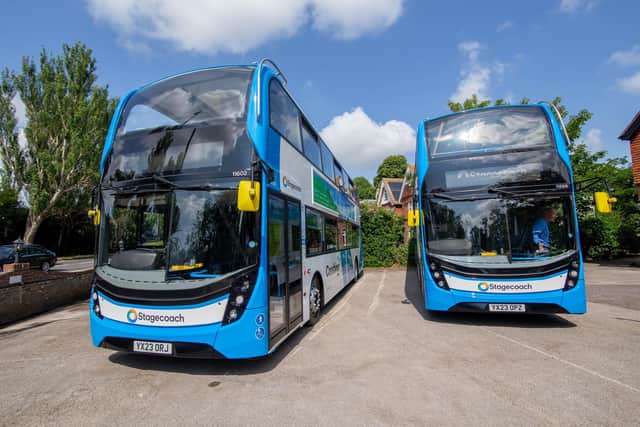 Pictured: Two of the new buses outside Brookfield Hotel, Emsworth
Picture: Habibur Rahman