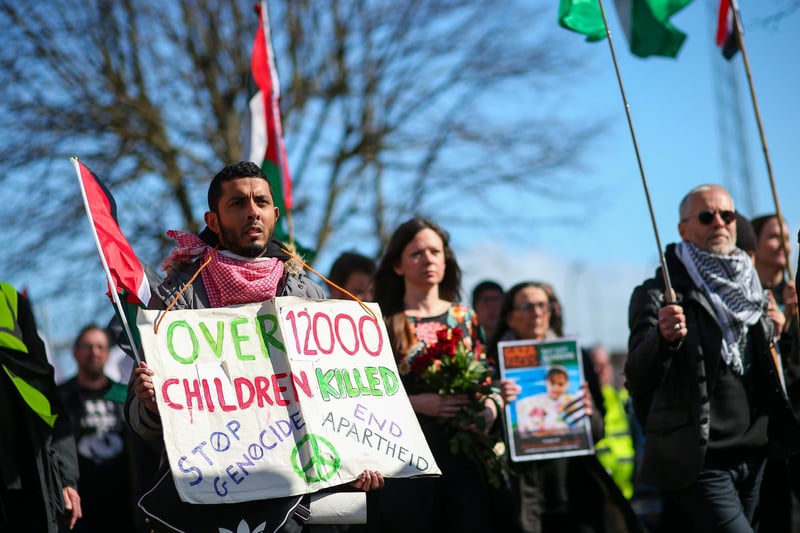 A symbolic funeral march for Gaza was organised by Portsmouth and Southdowns Solidarity Campaign.Picture: Chris Moorhouse (jpns 170324-28)