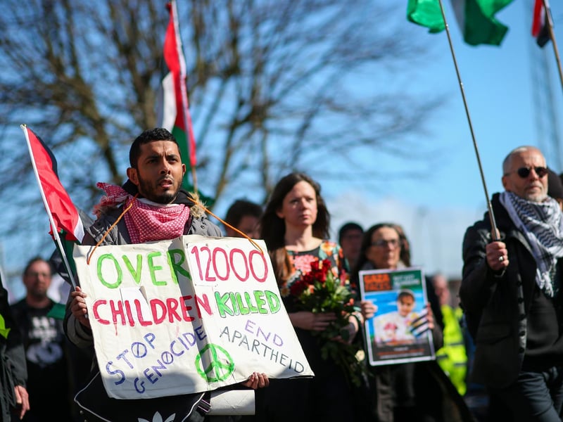 A symbolic funeral march for Gaza was organised by Portsmouth and Southdowns Solidarity Campaign.Picture: Chris Moorhouse (jpns 170324-28)