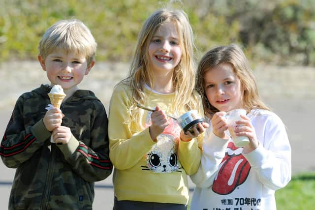 School friends  (l-r) Charlie Sutherland (7), Missy Doe (7) and Isla Green (7).

Picture: Sarah Standing (020421-3250)