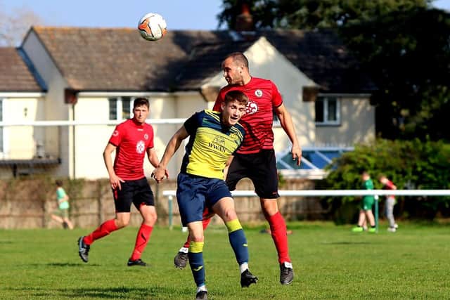 Moneyfields (yellow) v Locks Heath. Picture: Tom Phillips