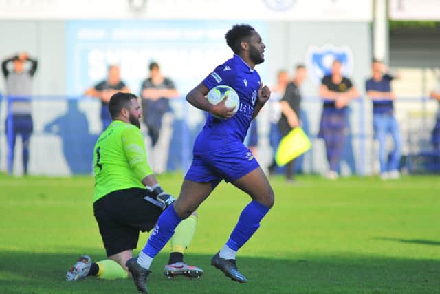 Rudi Blankson netted in Baffins Milton Rovers' defeat to Horndean. Picture: Martyn White