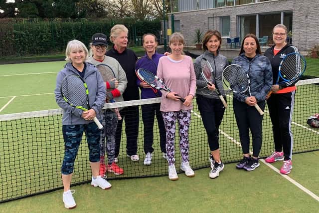 Seacourt v CourtX (from left): Sue Bethell, Andie Harding, Caroline MacDowell, Dawn Dewilde, Caroline Hardy, Leah Clifton, Karen Claey