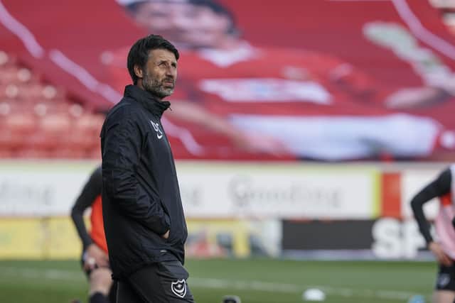 Head coach Danny Cowley watches as Pompey slip to an embarrassing defeat to a Swindon side previously bottom of League One. Picture: Jason Brown/ProSportsImages