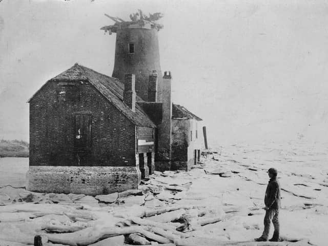 Langstone Mill. Here we see the redundant mill at the bottom of Langston High Street in 1895.