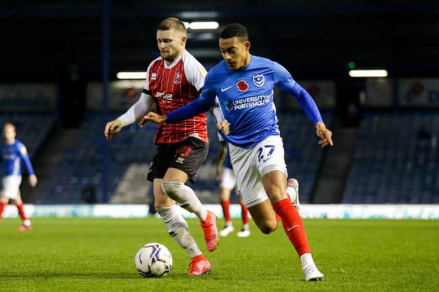 Miguel Azeez was granted only his second Pompey outing in last night's 1-1 draw against Cheltenham. Picture: Robin Jones/Digital South