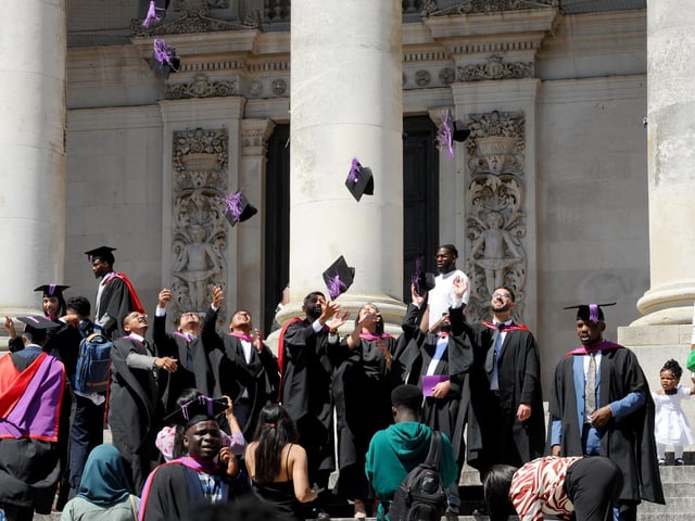 University of Portsmouth students graduating on Friday, July 19, 2024, at Portsmouth Guildhall, in MSc international business and management and marketing and innovation.
Picture: Sarah Standing (190724-2346)