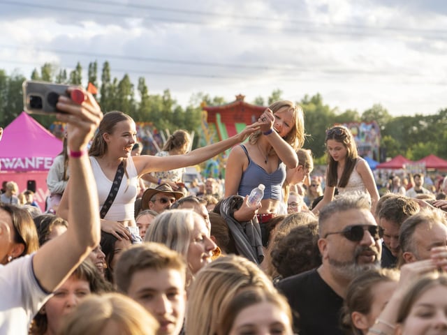 Festival goers enjoying the music at Swanfest 2024