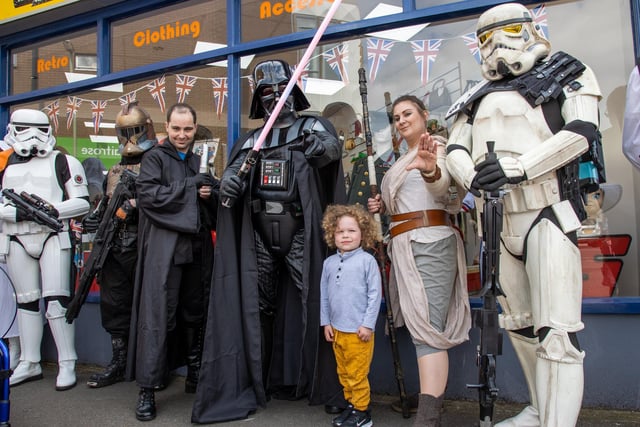 Star Wars day was celebrated in full force on Thursday afternoon at Vanguard Comics with characters from the movies posing for photos with fans.

Pictured - Star Wars fan Arthur phillips, 3

Photos by Alex Shute