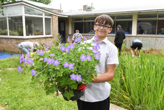 Brune Park Community School garden in Gosport. William Martin, age 14. Picture: Paul Jacobs/pictureexclusive.com