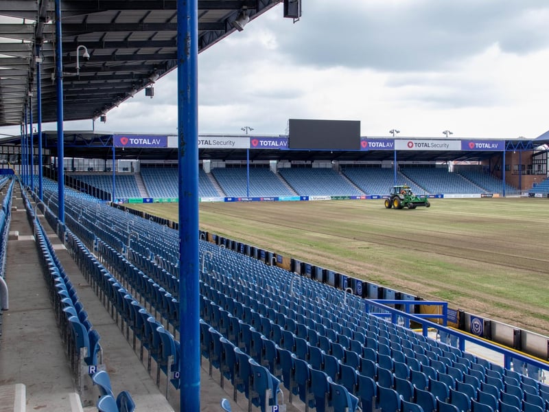 The Fratton Park pitch will be re-seeded once the crane has been dismantled and removed.Picture: Habibur Rahman