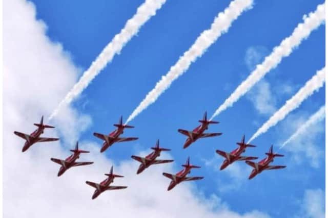 The Red Arrows were regular visitors to the RAF Finningley Air Show.