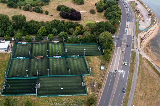 Drone pictures captured the extent of delays caused by the five-vehicle crash on Eastern Road, which happened yesterday afternoon. Picture: Marcin Jedrysiak