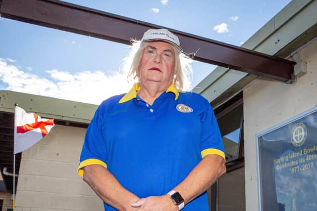 Stella Moore outside Hayling Island Bowls Club on October 21, 2020. Picture: Habibur Rahman.