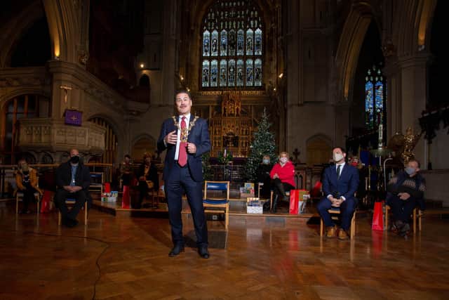 Lord Mayor, Rob Wood making a speech at the church.

Picture: Habibur Rahman