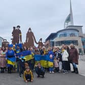 Standing with Giants has created an art installation for the Ukraine war and it is being exhibited at Gunwharf Quays.