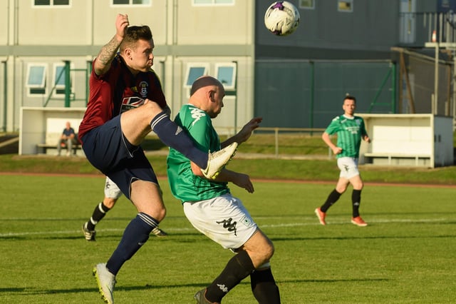 Michael Dark, left, in action during his time at US Portsmouth. Picture: Keith Woodland